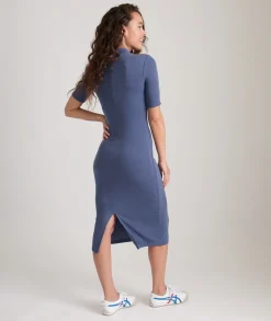 Lexi Rib Mock Neck Midi Dress