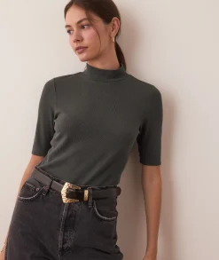 Lexi Rib Mock Neck Top