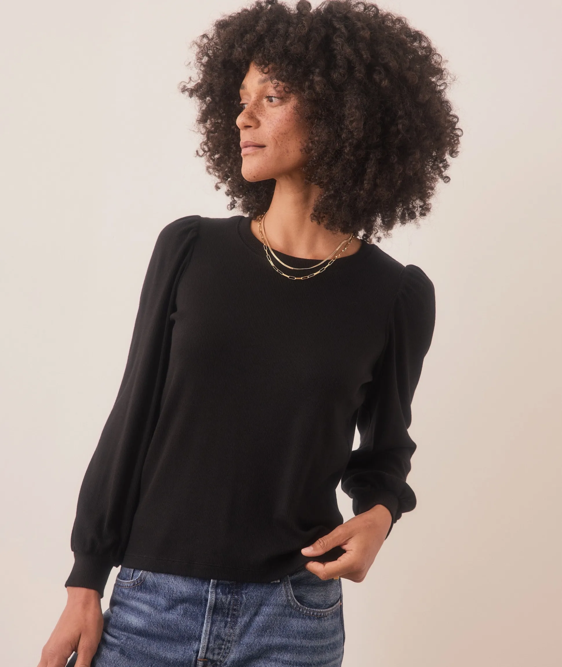 Lexi Rib Puff Sleeve Top