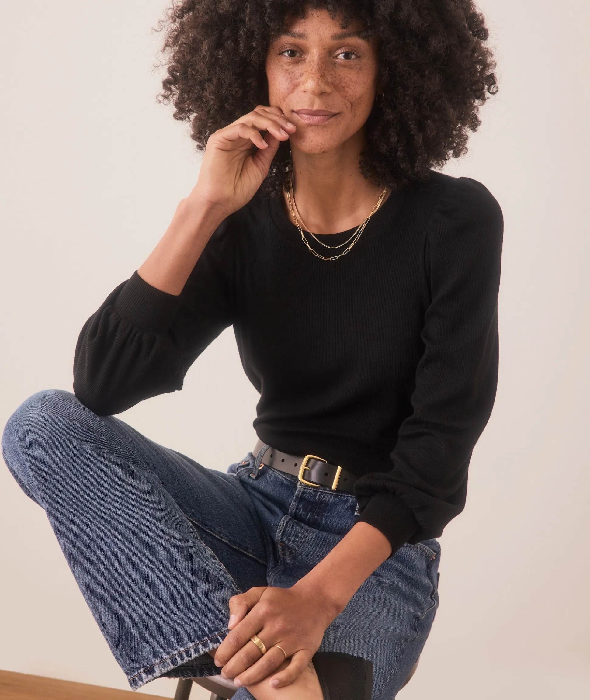 Lexi Rib Puff Sleeve Top