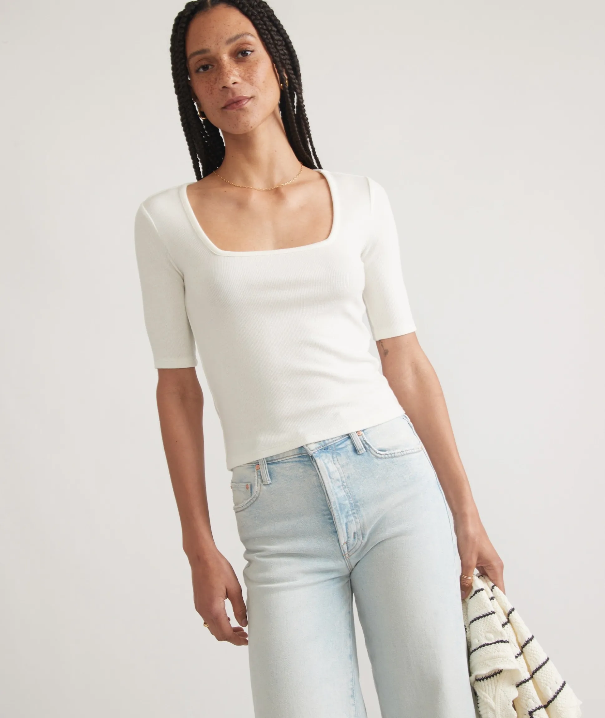 Lexi Rib Square Neck Top