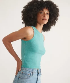 Lexi Rib Sun-In High Neck Crop Tank