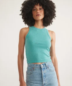 Lexi Rib Sun-In High Neck Crop Tank