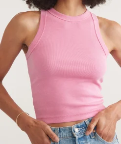 Lexi Rib Sun-In High Neck Crop Tank
