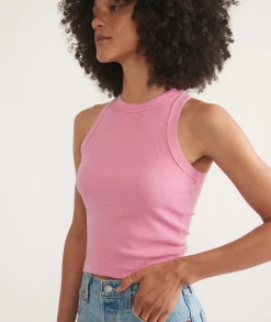 Lexi Rib Sun-In High Neck Crop Tank