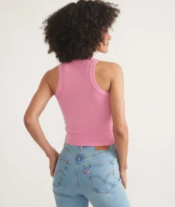 Lexi Rib Sun-In High Neck Crop Tank