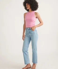 Lexi Rib Sun-In High Neck Crop Tank