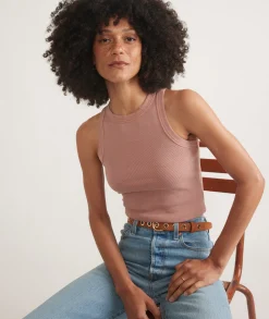Lexi Rib Sun-In High Neck Crop Tank