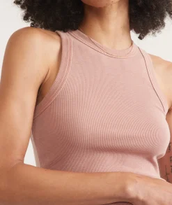 Lexi Rib Sun-In High Neck Crop Tank