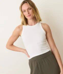 Lexi Rib Sun-In High Neck Crop Tank