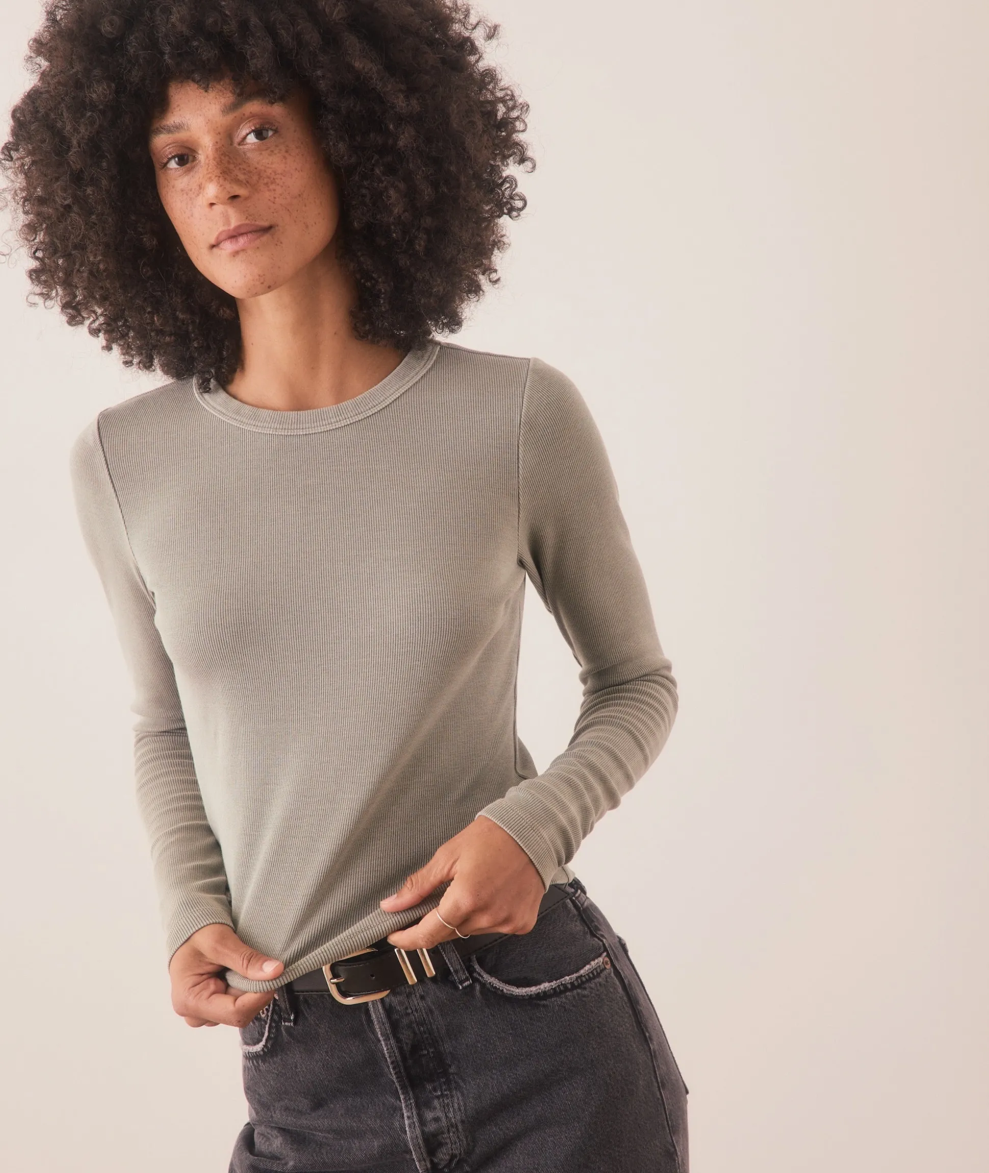 Lexi Rib Sun-In Longsleeve Crew Tee
