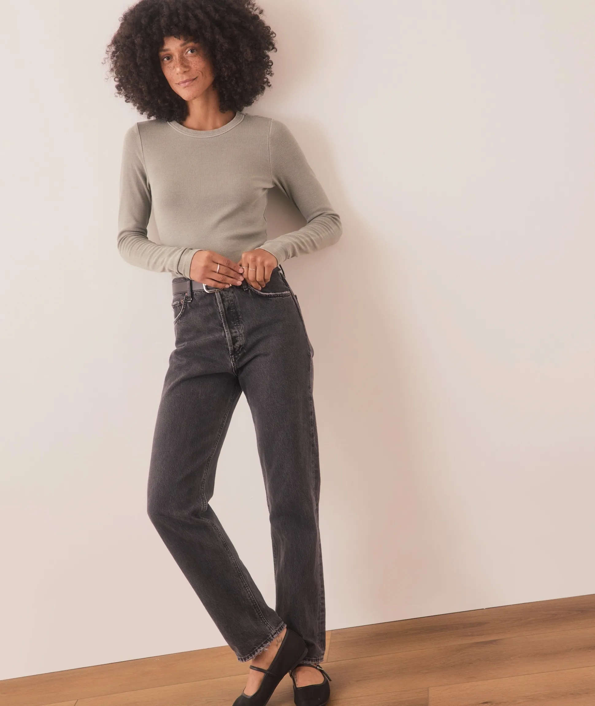 Lexi Rib Sun-In Longsleeve Crew Tee