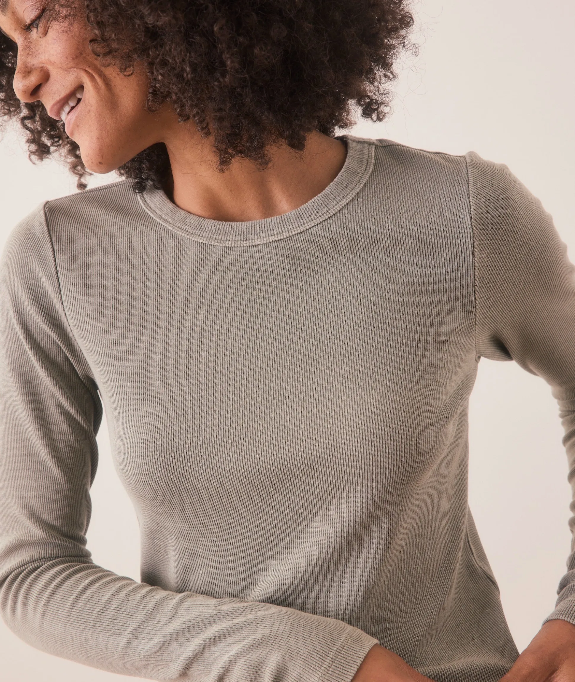 Lexi Rib Sun-In Longsleeve Crew Tee
