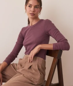 Lexi Rib Sun-In Longsleeve Crew Tee