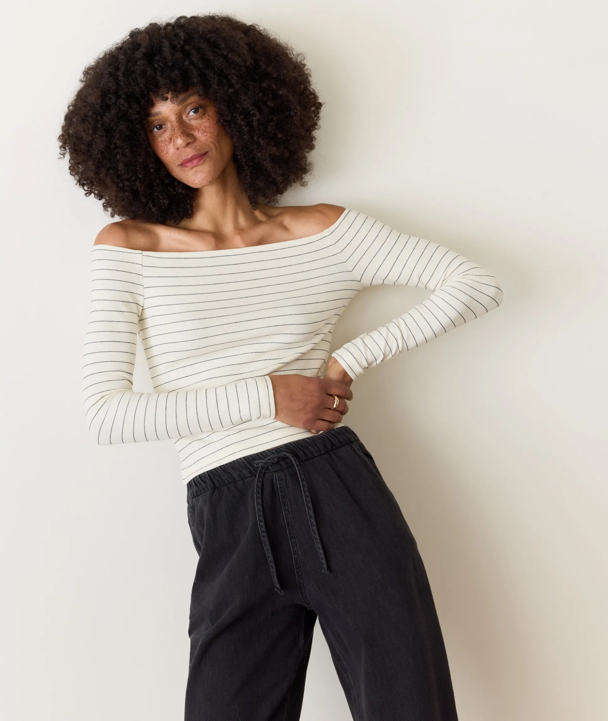 Lexi Rib Sun-In Off the Shoulder Top