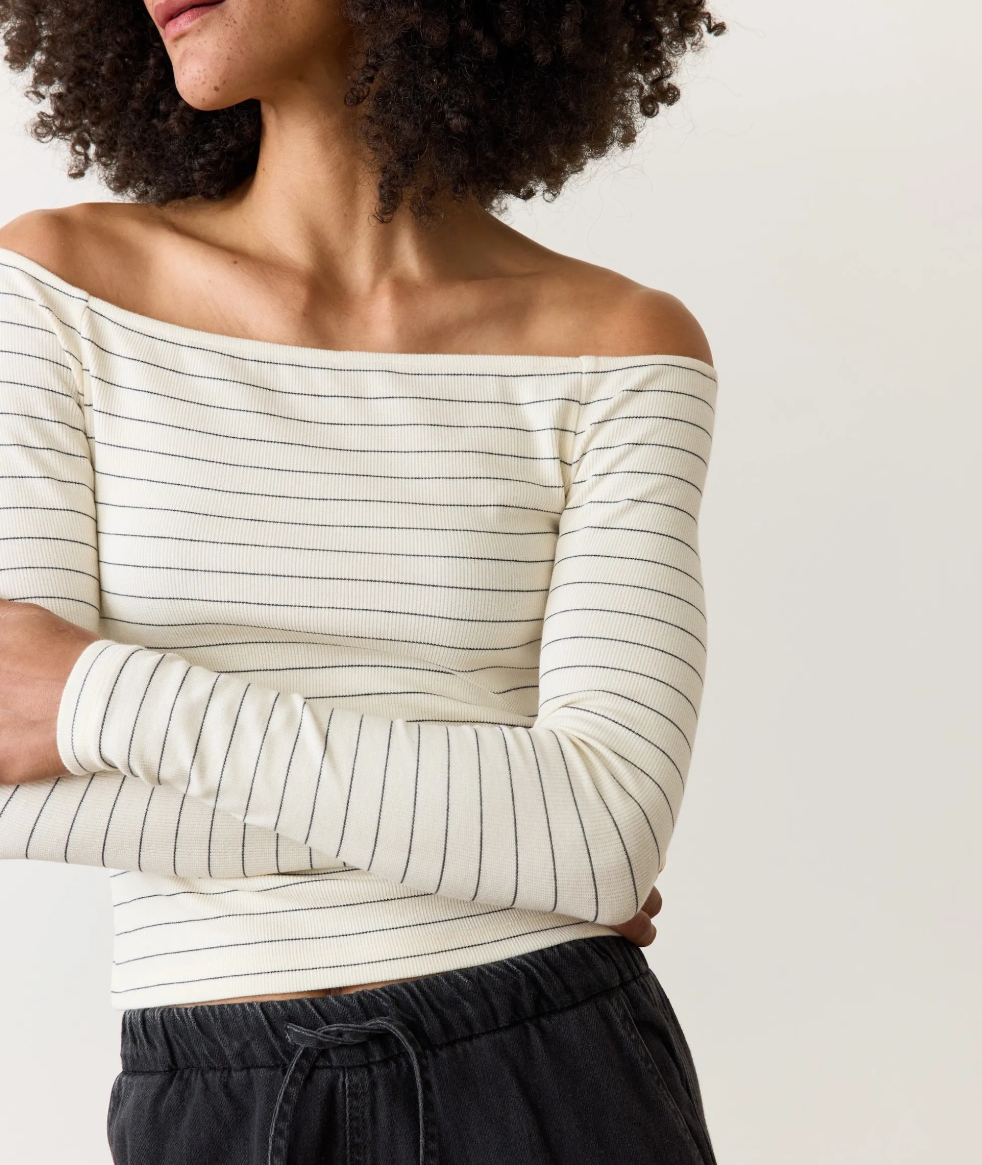 Lexi Rib Sun-In Off the Shoulder Top