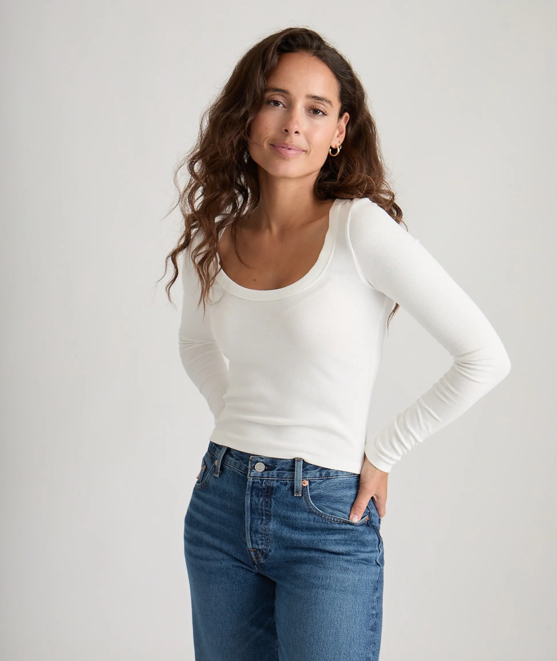 Lexi Rib Sun-In Scoop Tee