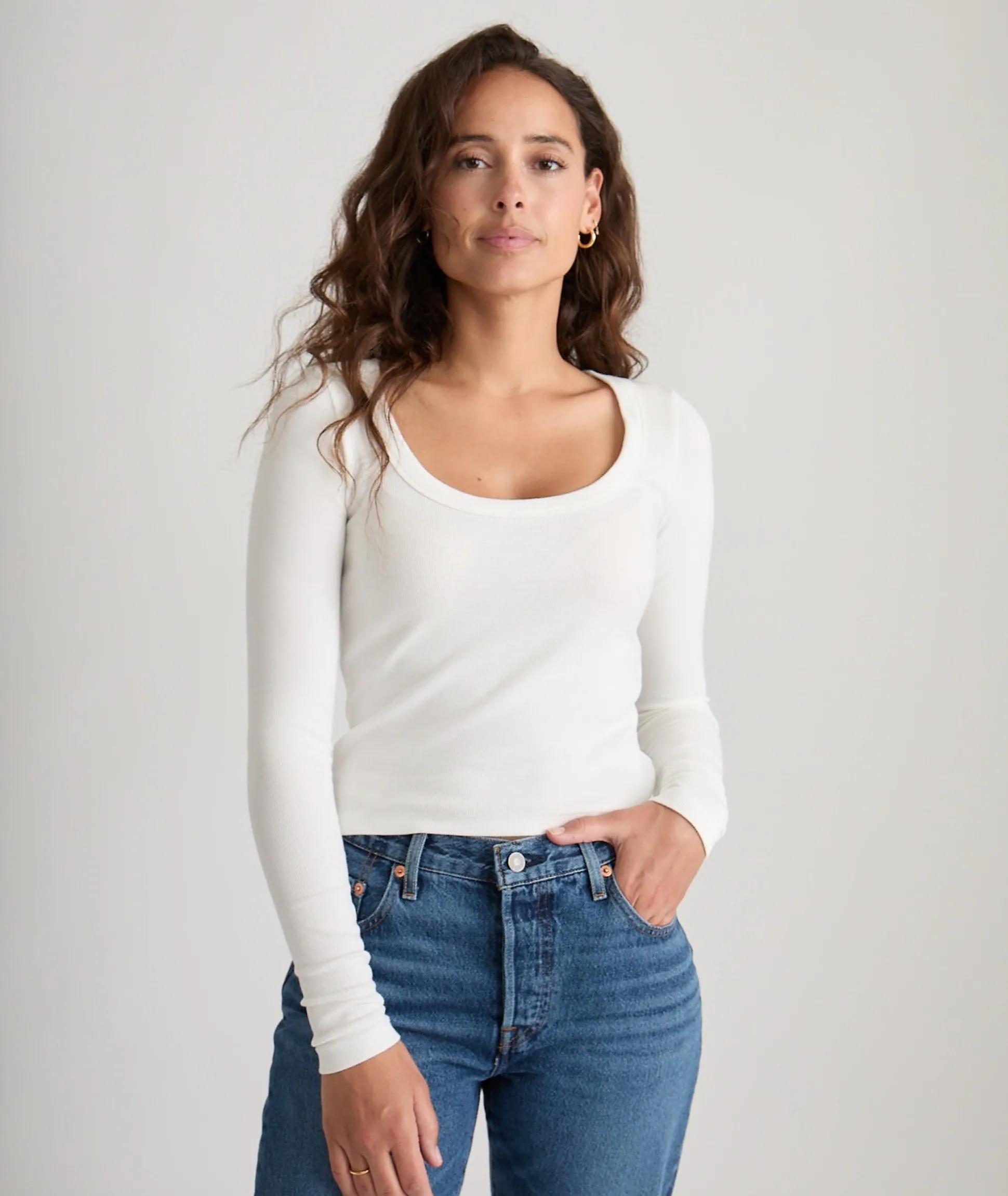Lexi Rib Sun-In Scoop Tee