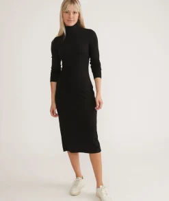Lexi Rib Turtleneck Midi Dress