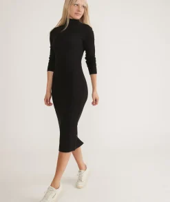 Lexi Rib Turtleneck Midi Dress