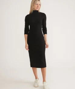Lexi Rib Turtleneck Midi Dress