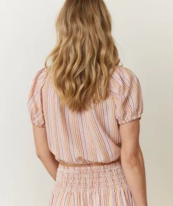 Marella Seersucker Crop Blouse