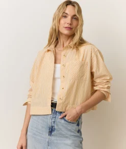 Mia Cropped Shirt in Cali Poplin
