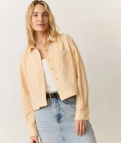 Mia Cropped Shirt in Cali Poplin
