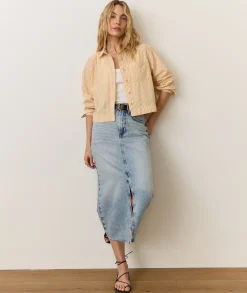 Mia Cropped Shirt in Cali Poplin