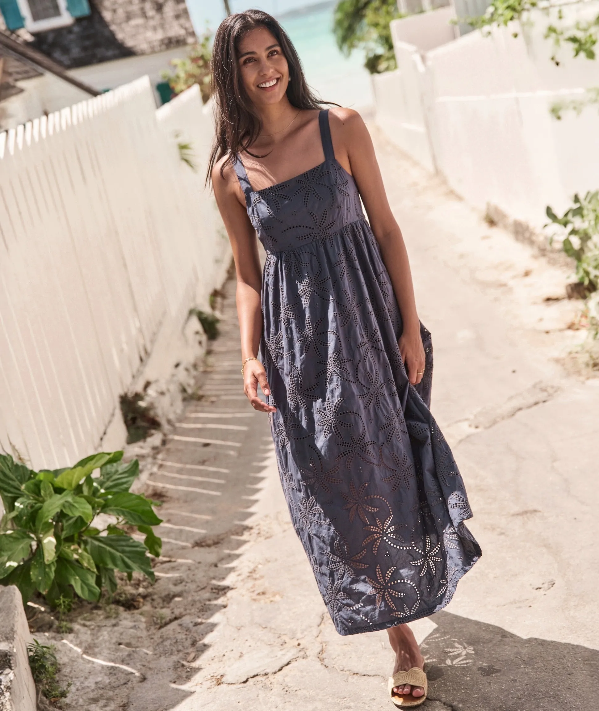 Rosette Eyelet Dress