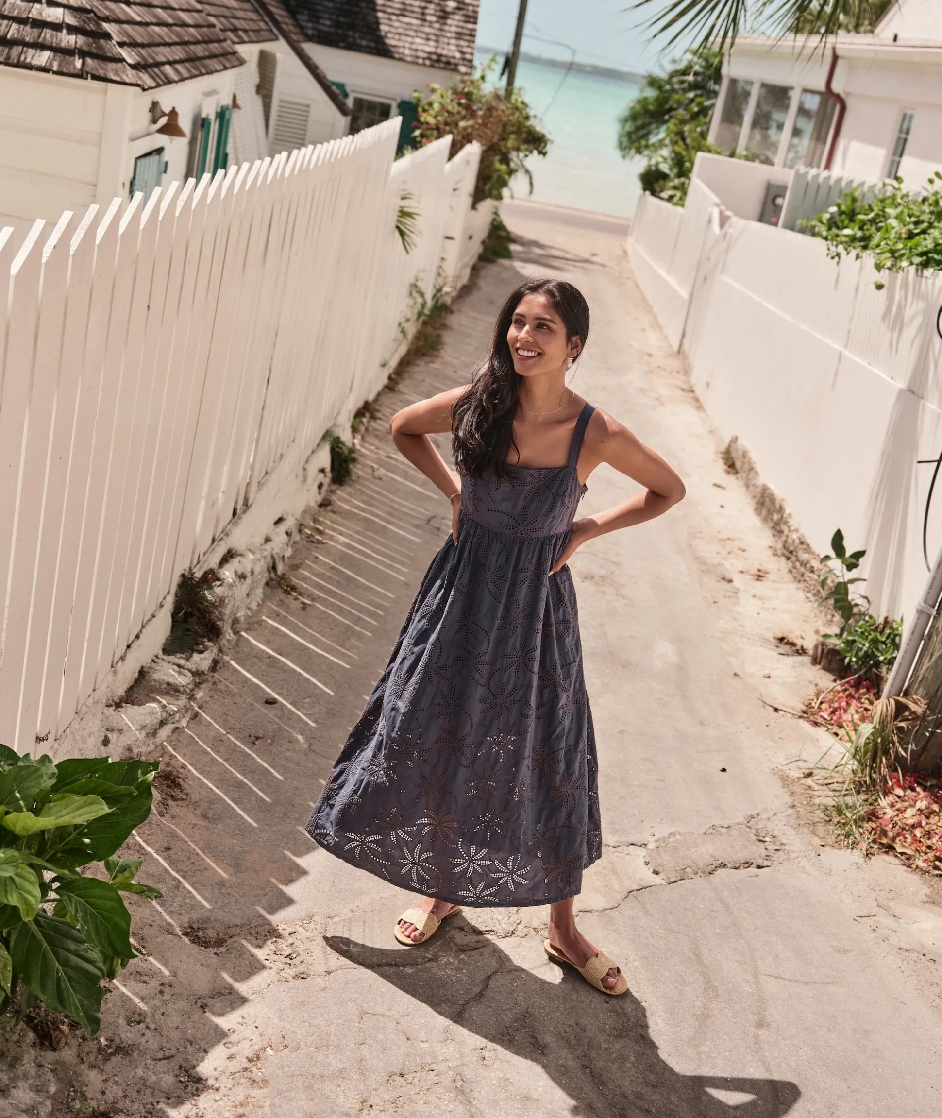 Rosette Eyelet Dress