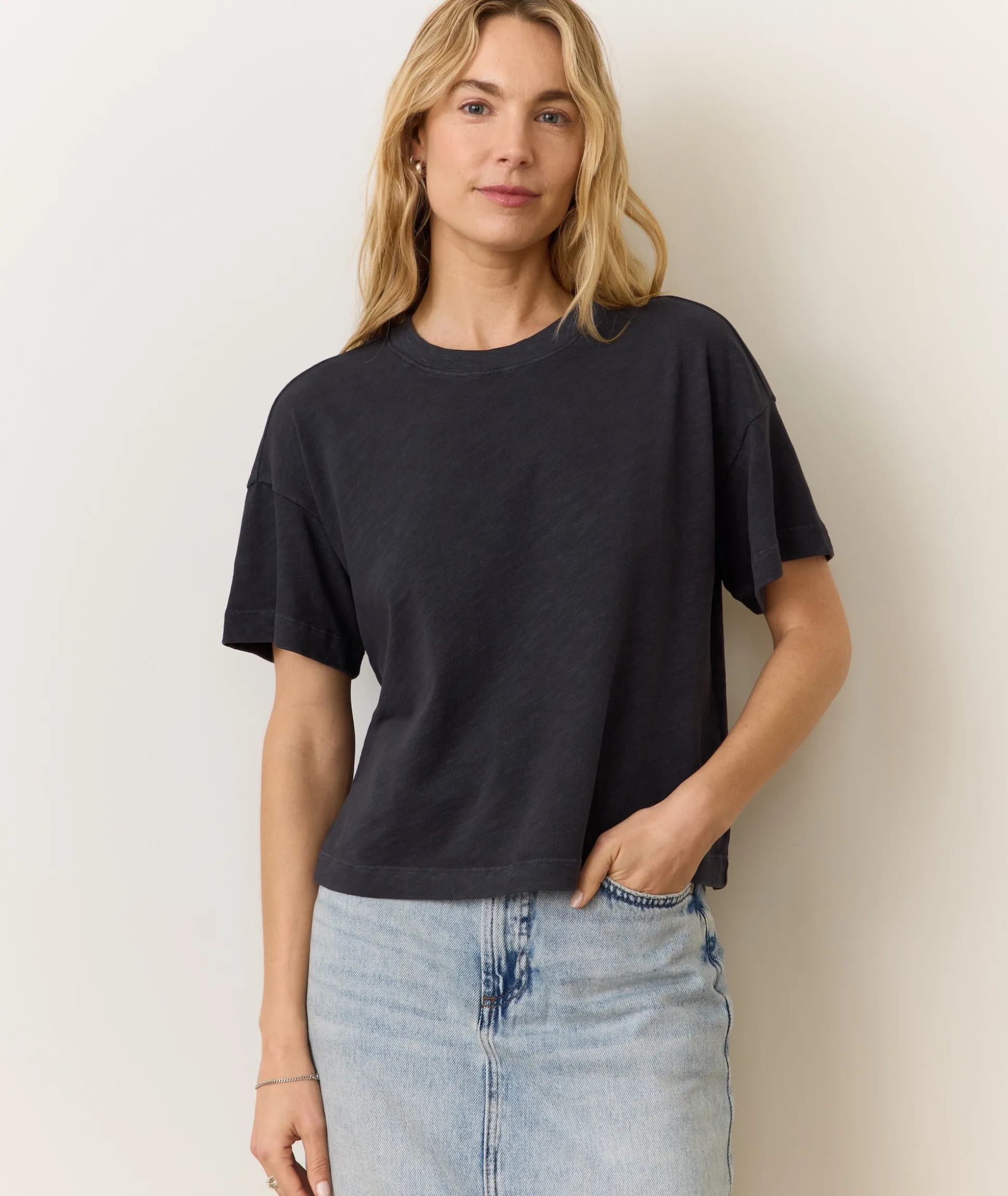 Sadie Vintage Slub Crop Tee
