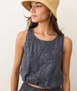Sage Eyelet Bubble Tank