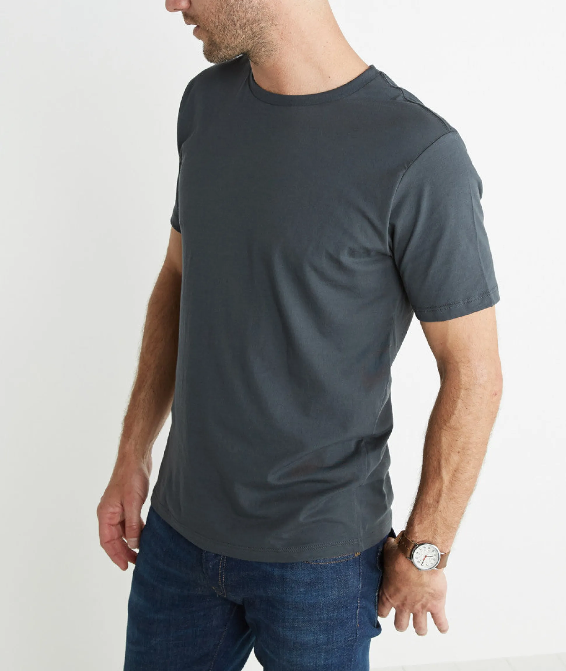 Signature Crewneck Tee - Asphalt Grey