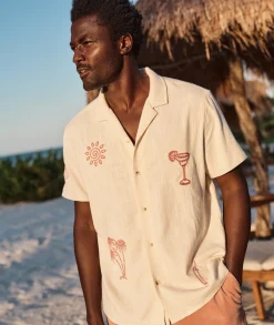 Stretch Selvage Embroidered Resort Shirt