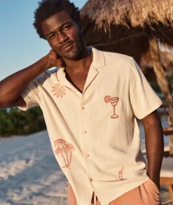 Stretch Selvage Embroidered Resort Shirt