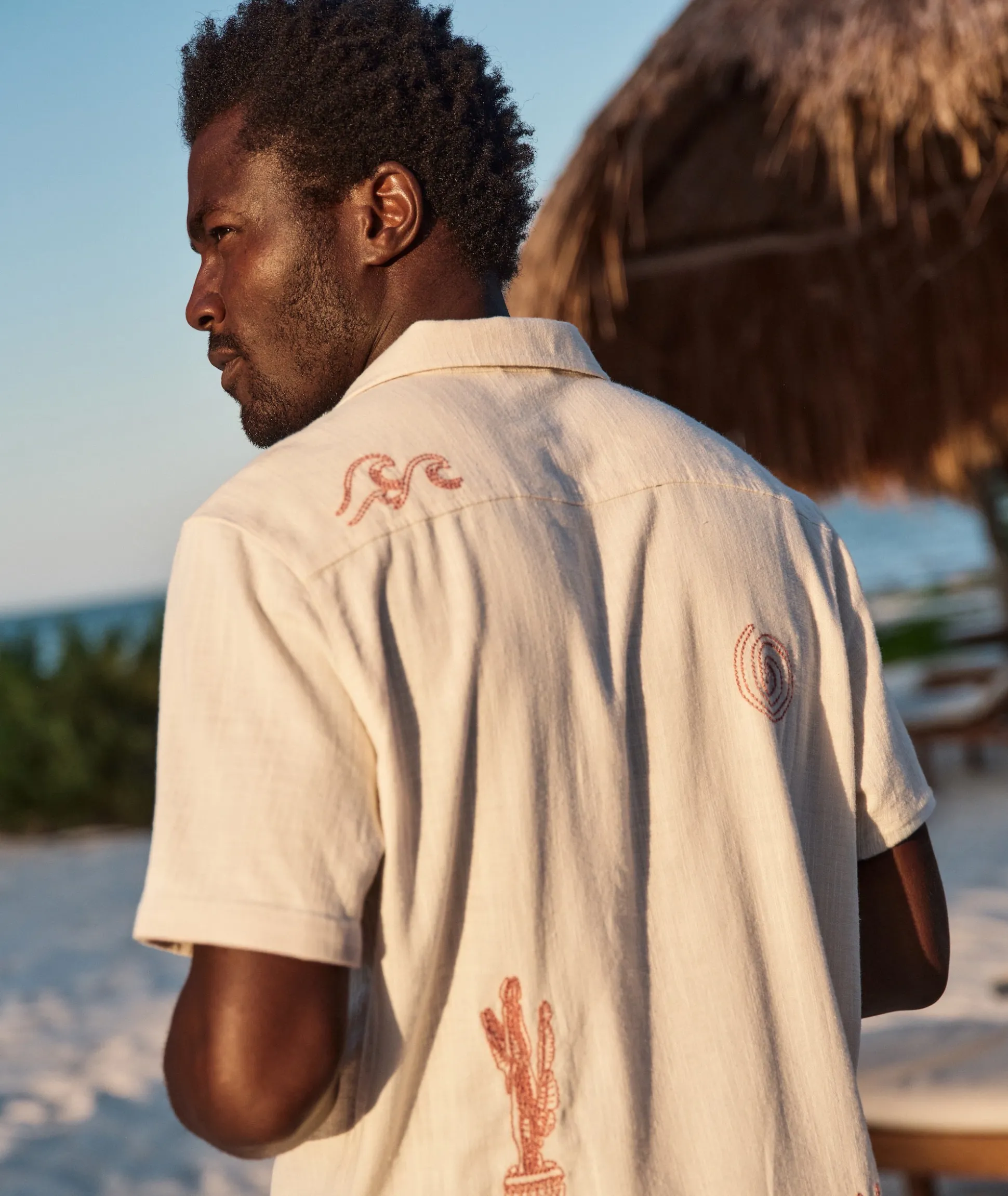 Stretch Selvage Embroidered Resort Shirt