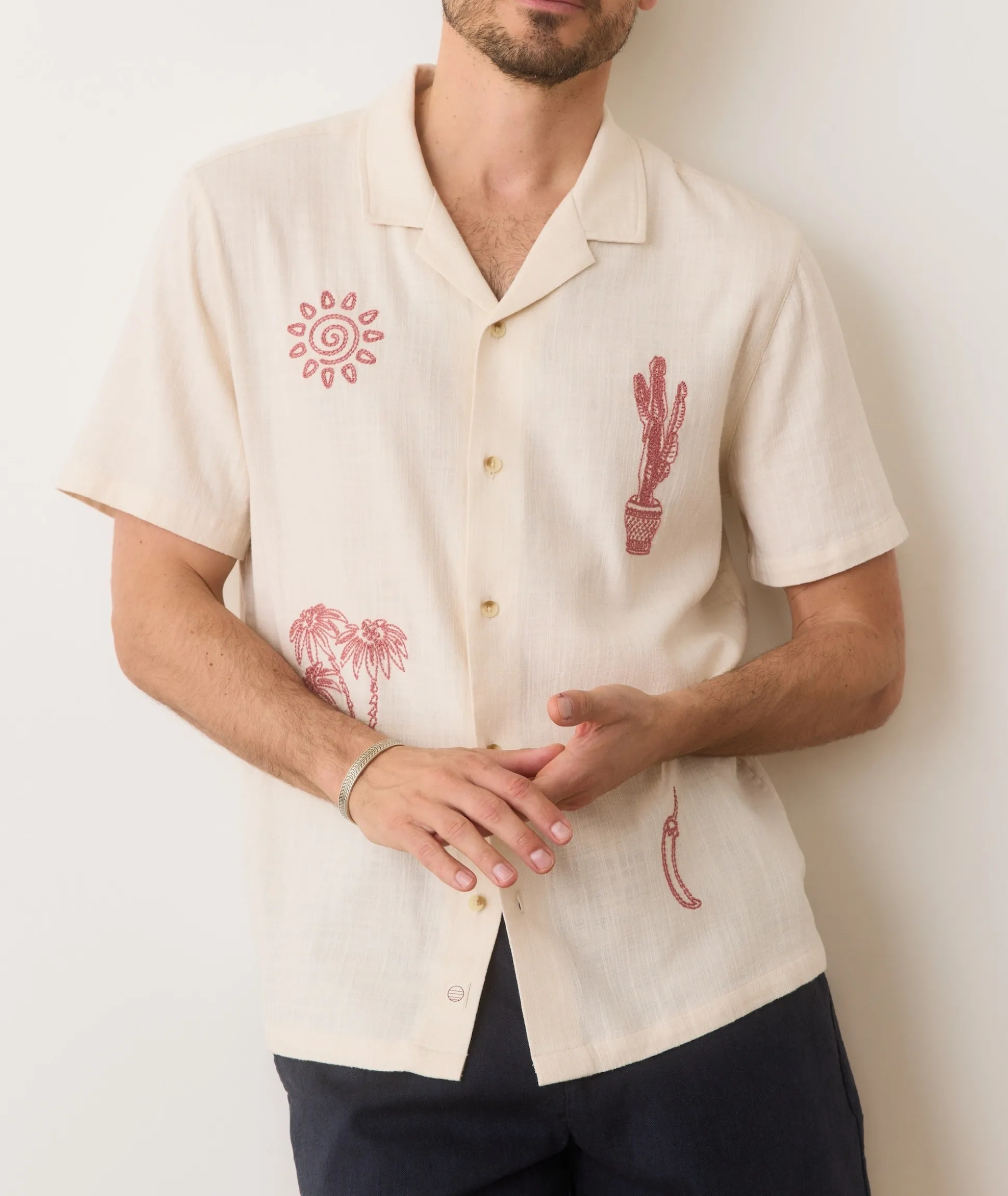Stretch Selvage Embroidered Resort Shirt