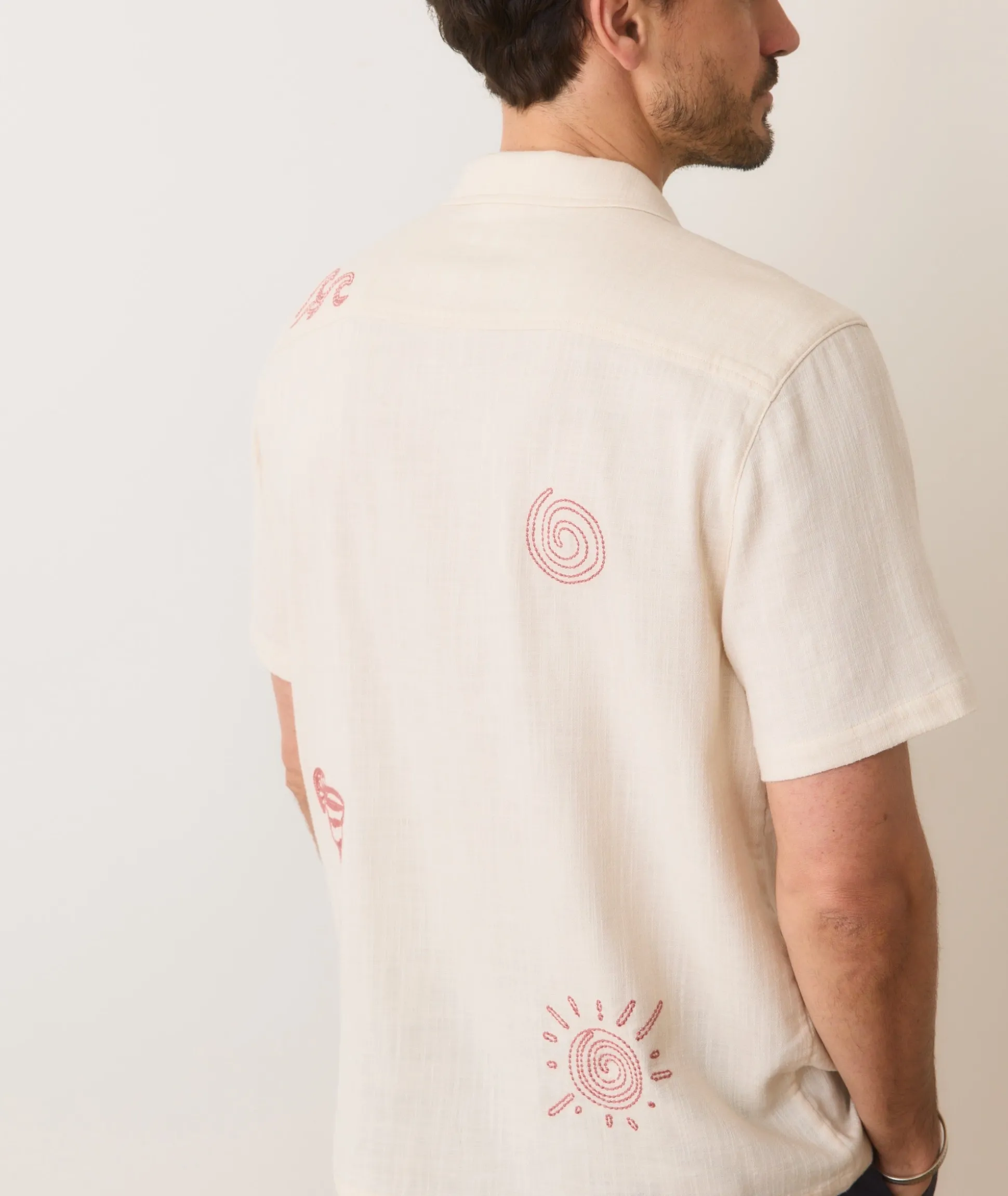 Stretch Selvage Embroidered Resort Shirt