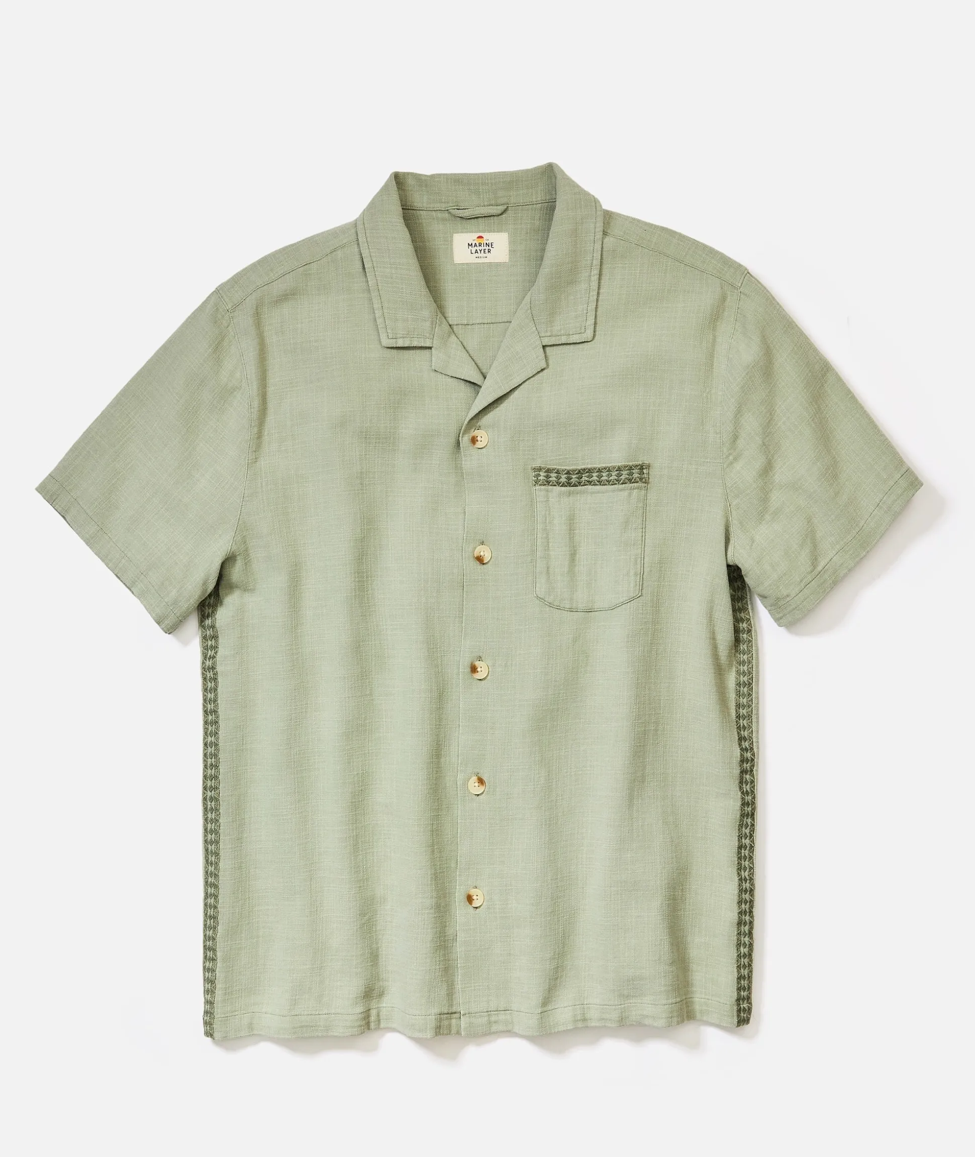 Stretch Selvage Embroidered Resort Shirt