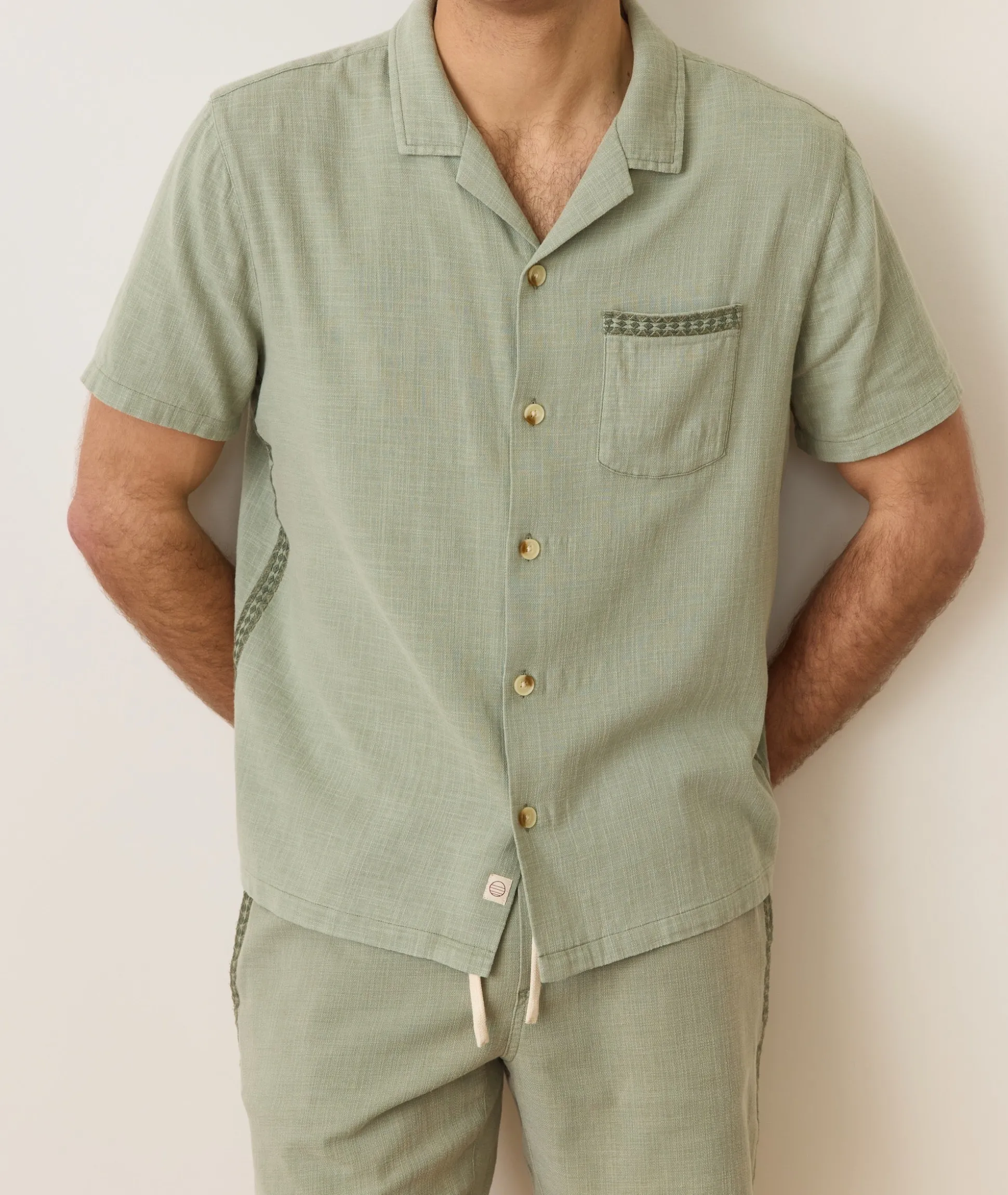 Stretch Selvage Embroidered Resort Shirt