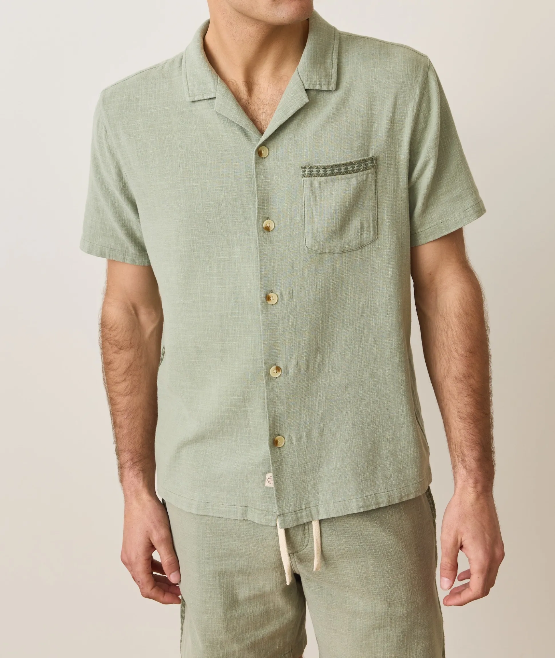Stretch Selvage Embroidered Resort Shirt