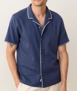 Stretch Selvage Embroidered Resort Shirt