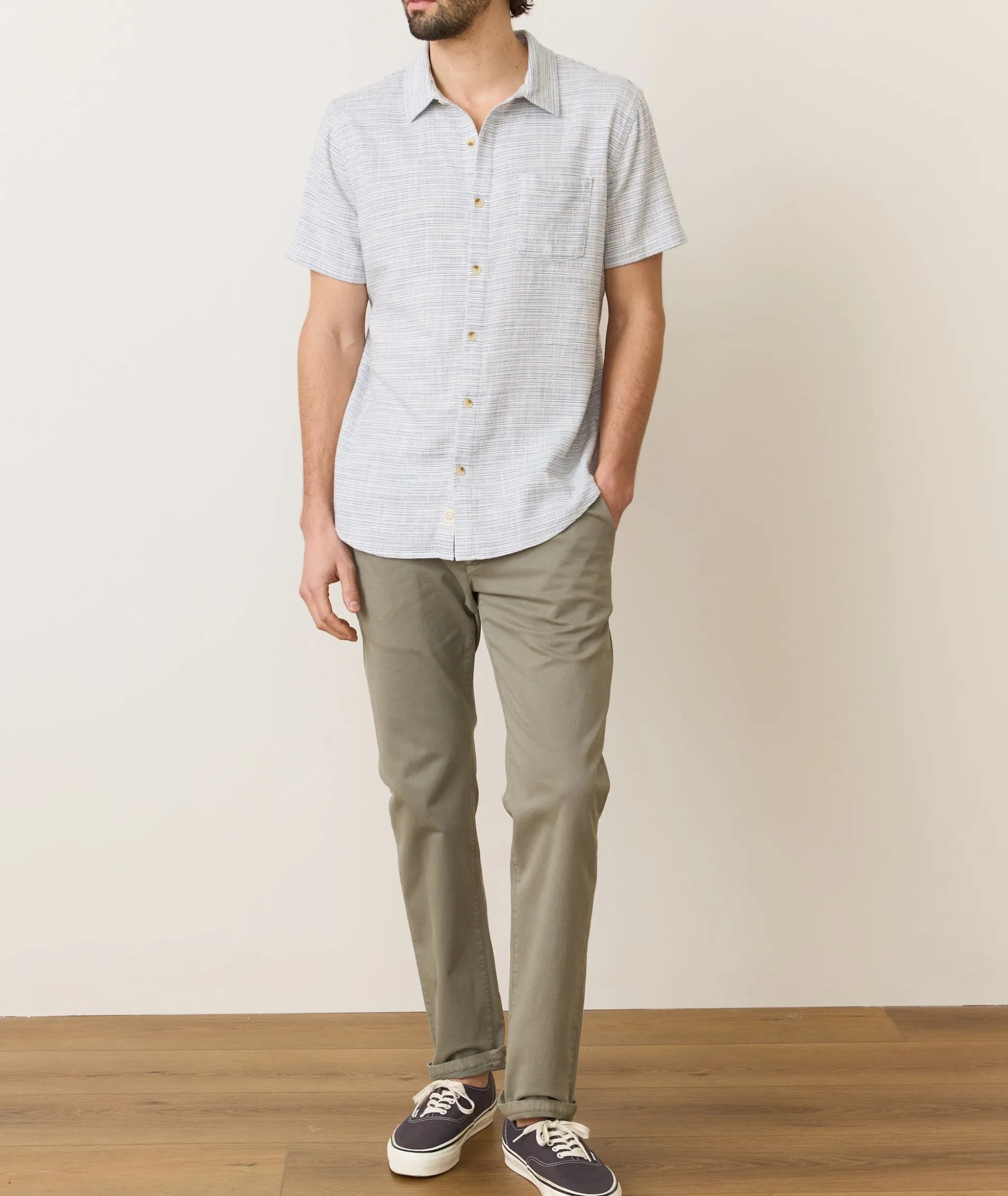 Stretch Selvage Short Sleeve Shirt