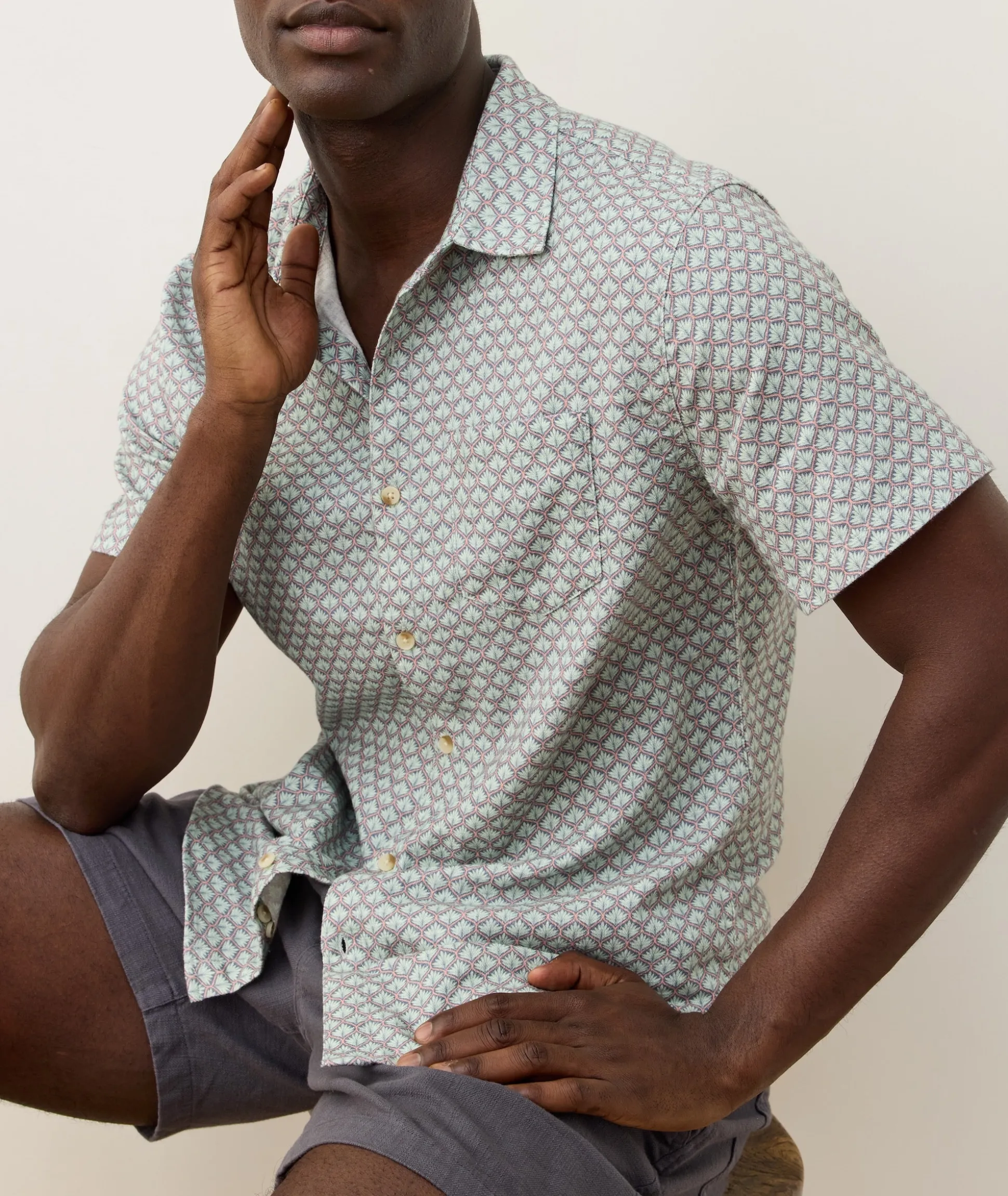 Stretch Selvage Short Sleeve Shirt