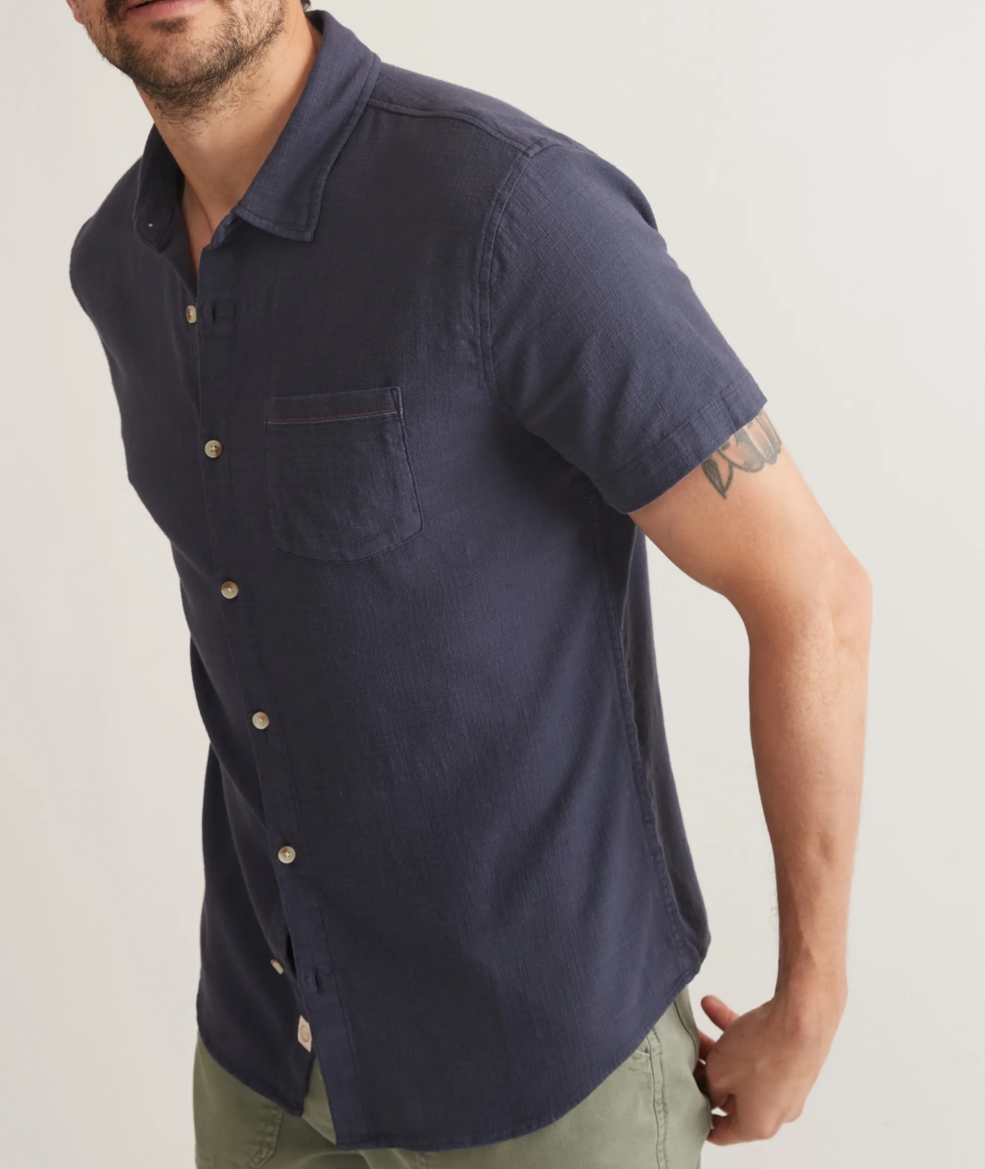 Stretch Selvage Short Sleeve Shirt