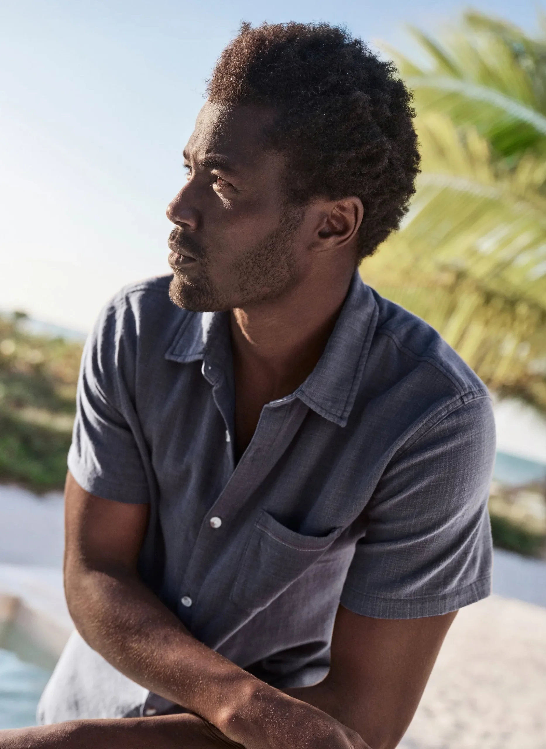 Stretch Selvage Short Sleeve Shirt