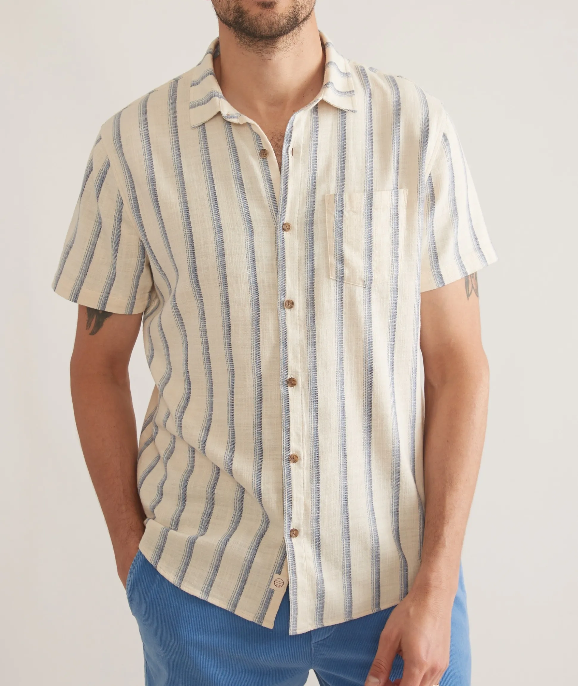 Stretch Selvage Short Sleeve Shirt