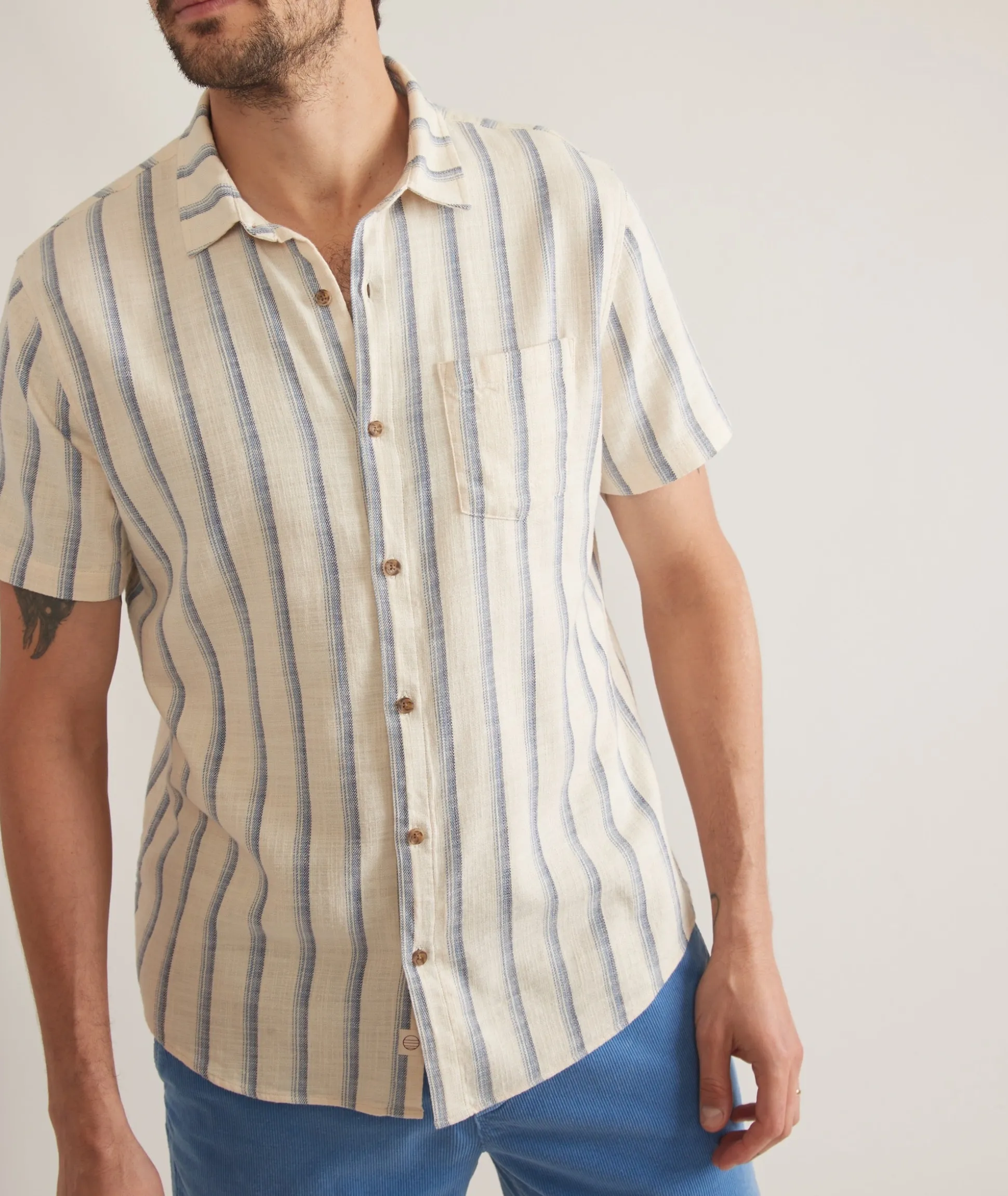 Stretch Selvage Short Sleeve Shirt