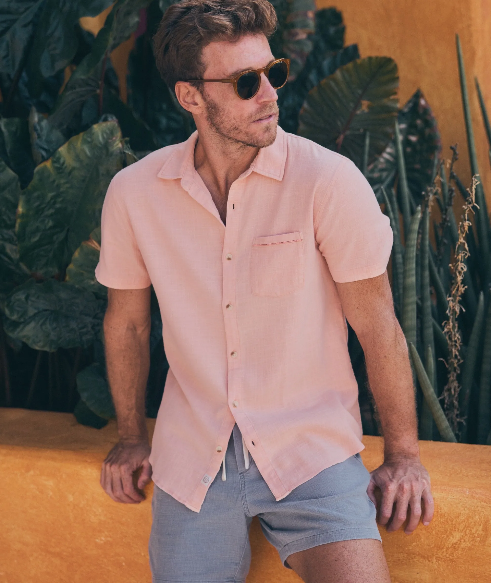 Stretch Selvage Short Sleeve Shirt